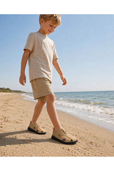 RKS SHOES ÇOCUK SANDALET LASTİKLİ RAHAT KULLANIM DERİ
