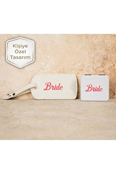 Hellobox Kişiye Özel Bride Valiz Etiketi - El Aynası Hediyeli - Kişiye Özel T...