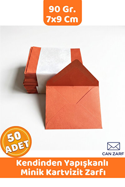 İstisna 50 Adet Turuncu Renkli Küçük Zarf 7x9 Cm 90 Gr. Kendinden Yapışkanlı ...