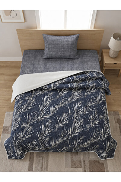 ŞENER HOME Tropical Palm Patterned Single Bed Sheet Set with Elastic