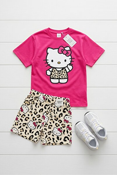 NURTOPU Cotton Shorts and Combed Cotton Girl's Set, Top and Bottom Set, 2-Pie...