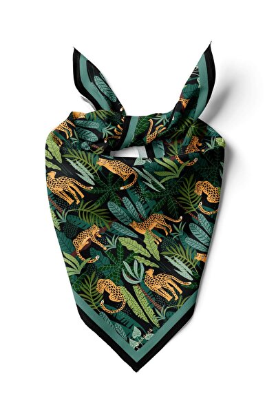 Modabutik Violla Tropik Leopar Desenli Bandana A1