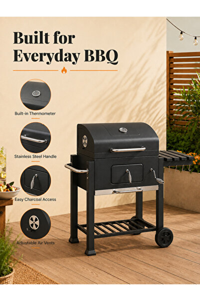 Waite Payging شواية فحم Garden Grill Master، مخصصة للشواء الخارجي والرحلات والنزهات، للاستخدام في الفناء والحديقة