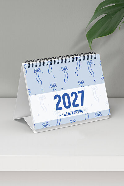 Eldesen Tasarım 2027 Masa Takvimi Spiralli A6 (15x12cm) Orta Boy / Resmi Tati...
