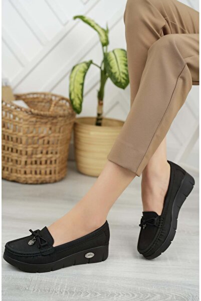 Nesil Shoes حذاء نسائي كاجوال تشريحي من الدنيم الأسود Nstar 401