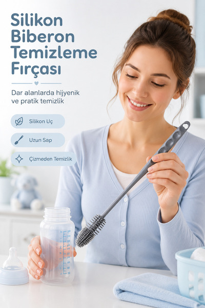 Factorial Bebek Biberon Temizleyici Pipet temizleme Silikon Cam Şişe Suluk Yı...