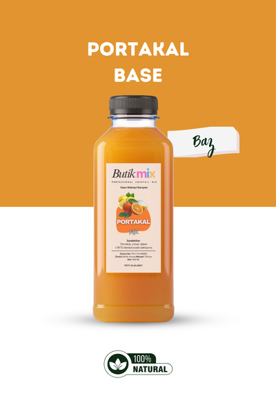 butik içki Portakal Base Hazır Kokteyl Bazı 500ml - (Baz Aroma)
