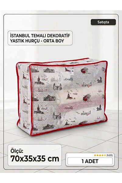 Yarençeyiz İstanbul Desenli Orta Boy Yastık Hurcu | Baza Altı Ve Çekyat Tipi ...