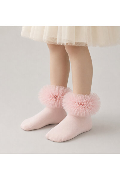 ZÜRİ KİDS Soft Ballet Pembe Tüllü Çorap