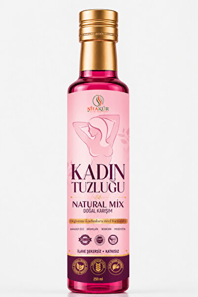 ŞİFAKÜR Kadın Tuzluğu Şurubu Natural Mix 250 ml Karadut Ananas Aromalı Bromelain Berberin Safran Prebiyotik