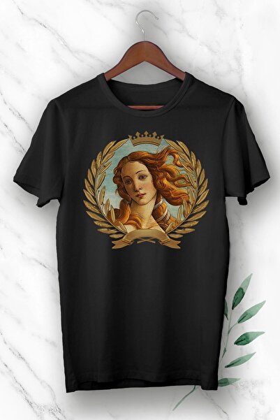 perseusshopping Μπλουζάκι με στάμπα Unisex Μαύρη Μυθολογία Beauty Goddess Venus