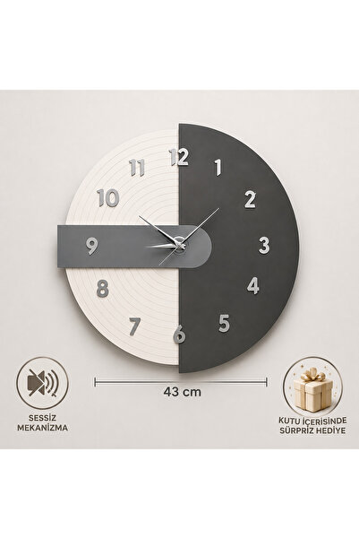 Modern Decorative Wall Clock 43 cm Silent Mechanism Mirrored Plexiglas – Bozcali 2