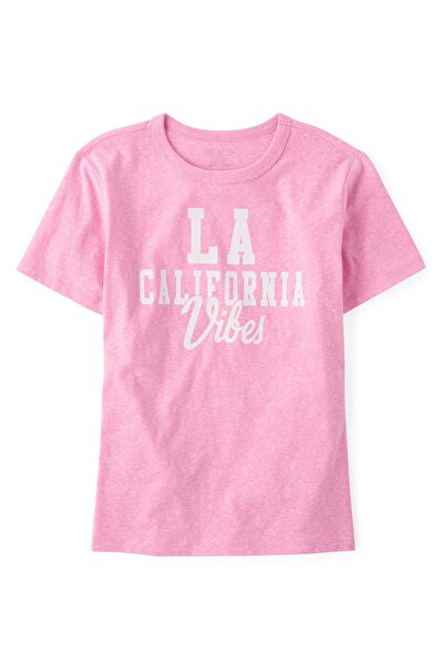 The Children's Place تي شيرت بناتي مطبوع عليه LA California Vibes Relaxed Gra...