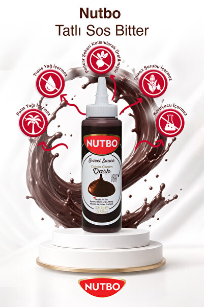 NUTBO Tatlı Sos Bitter- Waffle& Krep& Pankek& Churros& San Sebastian& Kruvasan& Dondurma Sos 300 gr
