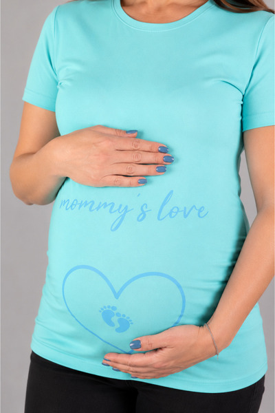 BALİNS تي شيرت Balins Pregnant Mommy Love باللون الأزرق مطبوع