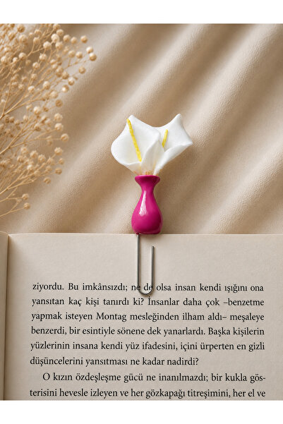 Güsvent Design Co El Yapımı Çiçekli Vazo Kitap Ayracı
