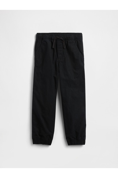 GAP Erkek Bebek Siyah Pull-On Relaxed Poplin Jogger Eşofman Altı