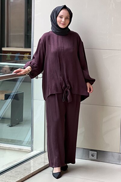 Ghisa Fiyonk Bağlı Tunik Bol Pantolon Takım