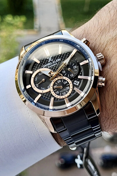 Daniel Klein Case Rose Cord Black Color Internal Indicators Active Men's Wris...