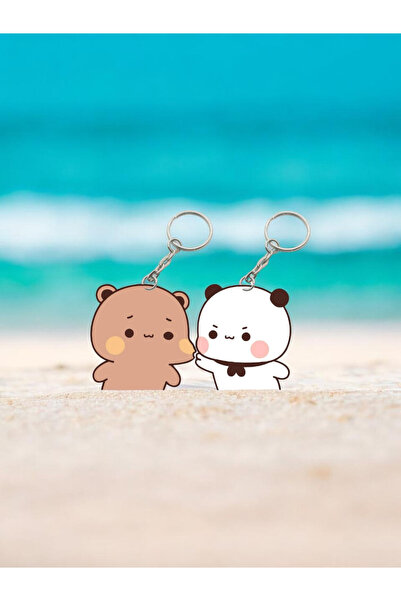 ADA 3D Yaramaz dudu ve sinirli bunu Dudu Bubu Panda Ayıcık Çift Anahtarlık Se...