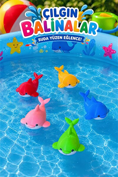 EVORADECO 1 Adet Suda Yüzen Çılgın Balina Banyo Oyuncağı
