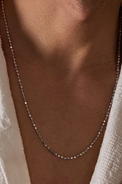 Ricco Jewellery 14 K Beyaz Altın Kaplama 925 Ayar Gümüş Kalemli İtalyan Küp K...