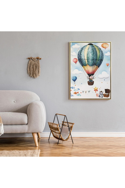 MallDeco Tablou Canvas pentru Camera Copiilor, cu Balon cu Aer, Efect 3D
