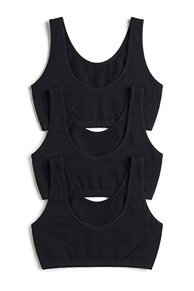 Öts Girl's Bustier 3-Piece Thick Strap Without Padding (96% Cotton - 4% Elast...