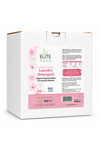 The Elite Home Doğal Ve Vegan Sertifikalı Toz Çamaşır Deterjanı 2400 gr Lavanta Yağlı