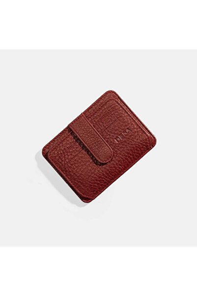 Desa Men's Burgundy Leather Card Holder