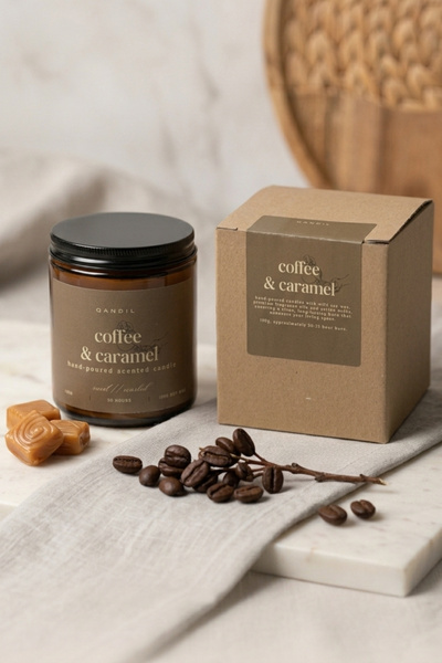 natura Qandil %100 Doğal Soya Wax Kahveli Karamelli Mum