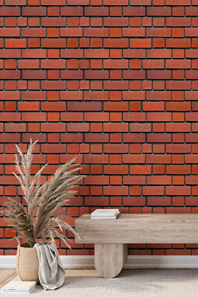 dreamwall Endüstriyel Loft Görünümlü Dekoratif Kızıl Tuğla Desenli Tek Parça ...