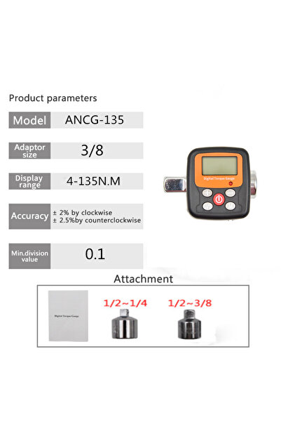 Choice3 ANCG 4-135N.m Company Direct Torque Wrench Tester Torque Adapter Digi...