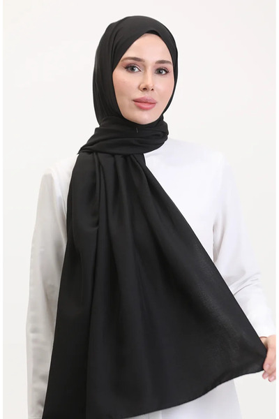 sefamerve Cotton Caz Şal 70257-01 Siyah