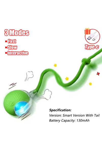 choice2 green Intelligent Interactive Cat Ball Long-Lasting and Durable Easy ...
