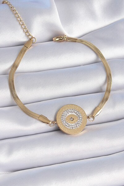 Inure Jewelry 316L الصلب الذهب اللون سلسلة الإيطالية الزركون حجر العين المطرز...