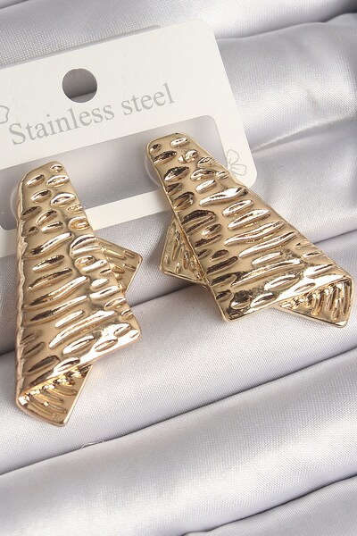 Inure Jewelry أقراط نسائية مصنوعة من النحاس باللون الذهبي ومزينة بطبقات مربعة...