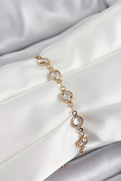 Inure Jewelry Brass Gold Color Zircon Stone Women's Bracelet