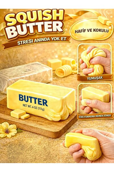 REKERN Butter Tereyağı Squishy Stres Oyuncağı Sukuşi – Yavaş Şekillenen Anti ...