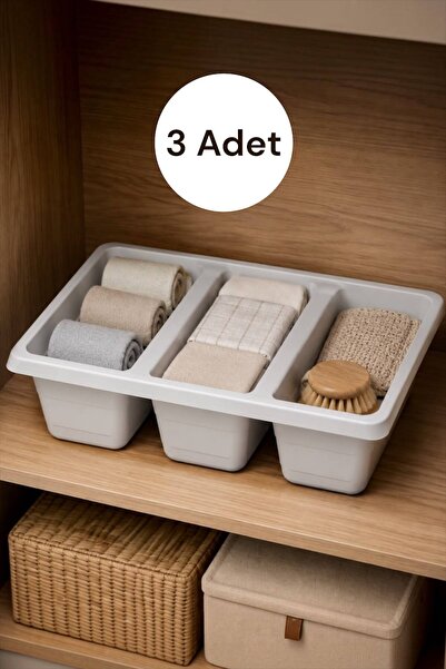 Bayev 3 Pieces Roman 3 Compartment Closet Organizer Drawer Organizer Catering...