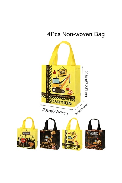 Choice 20x20x9cm 20x20x9cm 4Pcs Mixed, Construction Party Favors Bags Non Wov...