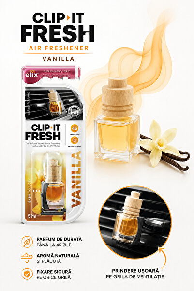 Elix Odorizant auto parfum premium Clip it Fresh Vanilla 5 ml
