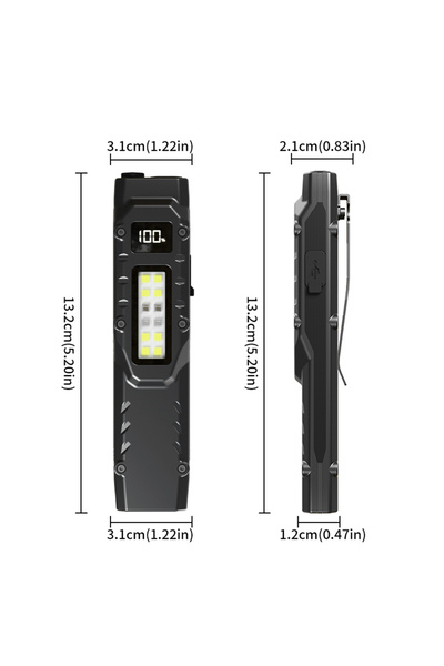 Choice 18650 black WHITE Portable Flashlight, 800 Lumens USB Rechargeable Tac...
