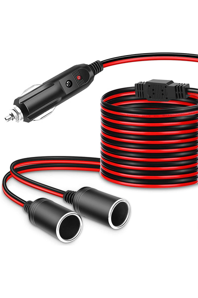 Choice كابل تمديد ولاعة السجائر Bloopow بطول 1.8 متر وقياس 16AWG، من 1 إلى 2 ...
