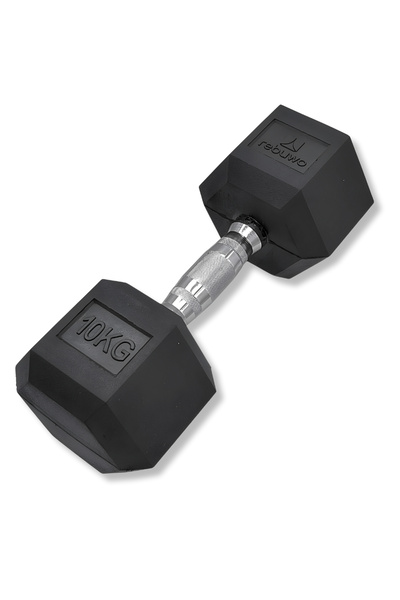 Rebuwo Hex Altıgen Kauçuk Kaplı Dambıl 10 kg 1 Çift
