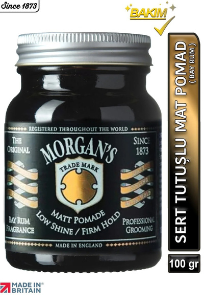 Morgan's Pomade Bay Rum Matt Pomade - Sert Tutuşlu Mat Pomad (BLACK NEW LABEL...