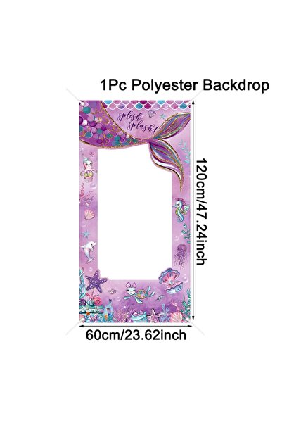 Choice Mermaid Mermaid photo Frame Background Little Mermaid Tail Birthday Pa...