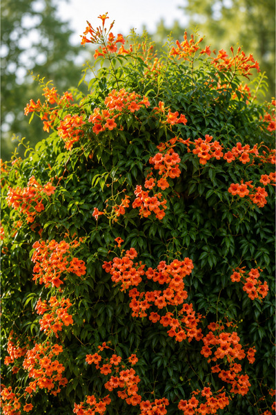 Vasada Acem Borusu Fidanı Bignonia Grandiflora (Campsis Grandiflora) Tüplü 40...