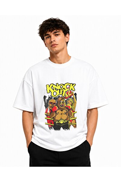 Inscriptie Unisex Premium Cotton Casual T-Shirt "Knock out"