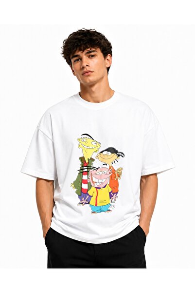 Inscriptie Tricou Unisex Bumbac Premium Casual " Ed, Edd n Eddy - foto "